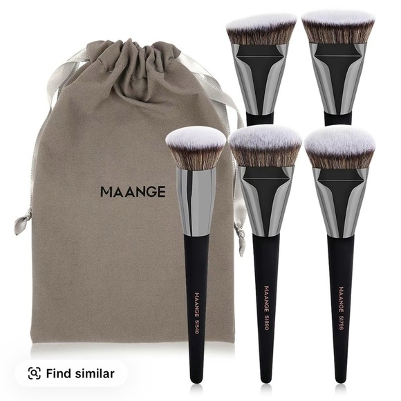 MAANGE PRO Makeup Brushes Set with Black Handles 5pc - Picture 1 of 10